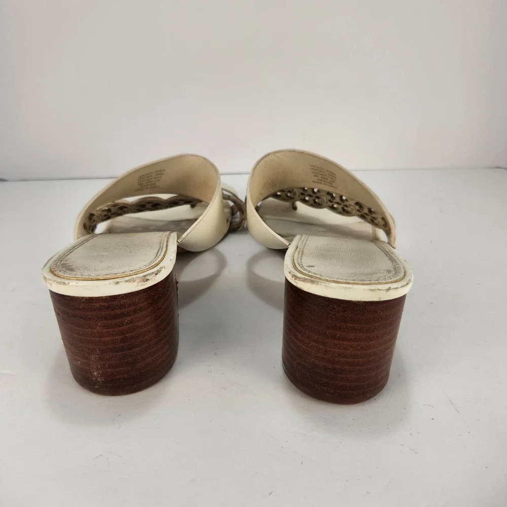 Tory Burch Tiny Miller Women's Elegant Dressy Heeled Sandals Ivory Size 9M